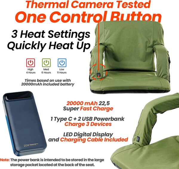 extra wide heated bleacher seat