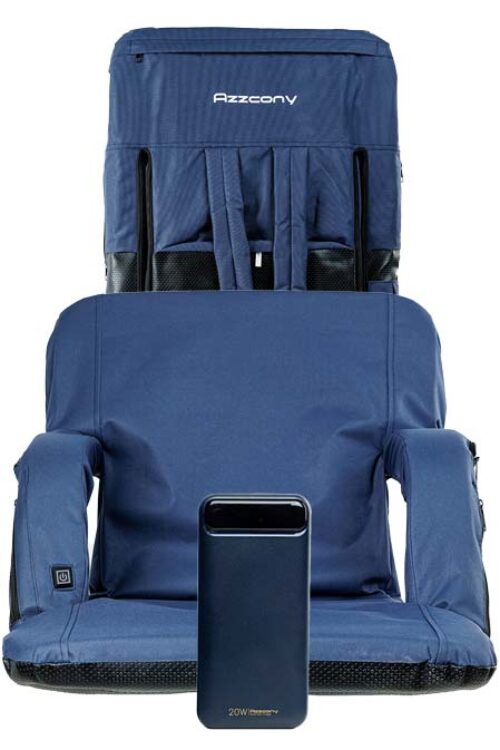 Heated Stadium Seat for Bleachers Green Royal Blue